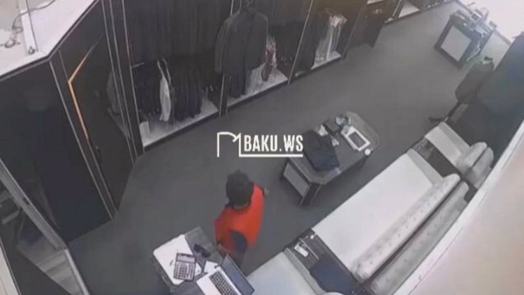    Bakıda mağazanın kassasından pul oğurluğu ANBAAN GÖRÜNTÜLƏNDİ   