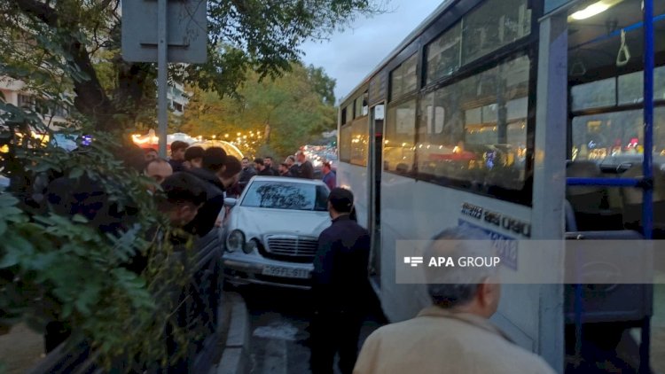    Bakıda sərnişin avtobusu ilə minik maşını toqquşdu   
