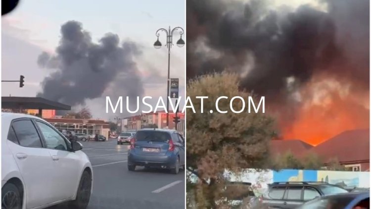    Bakıda güclü yanğın məhdudlaşdırıldı: Hadisə yerindən VİDEO   