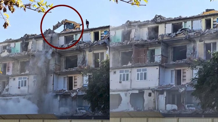    Bakıda daha bir bina sökülür   