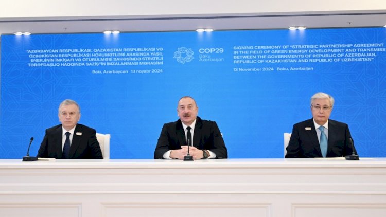    Prezidentlərin üçtərəfli görüşü: Strateji tərəfdaşlıq haqqında Saziş imzalandı   