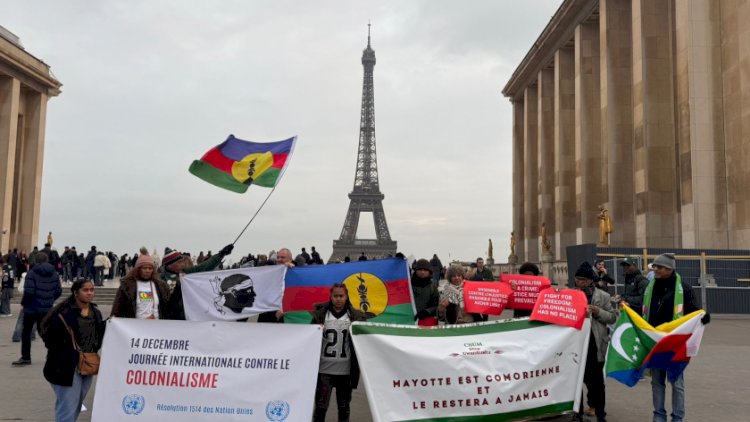    Representatives from former French colonies hold protest rally in Paris   