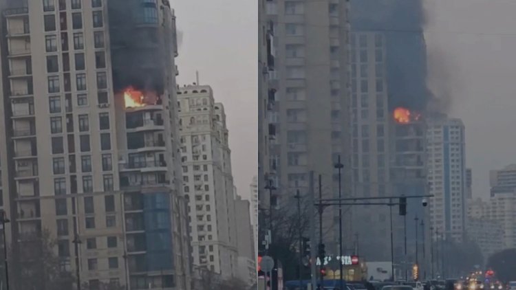    Bakıda çoxmərtəbəli binada yanğın oldu   