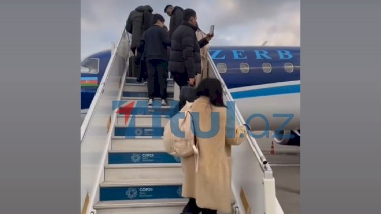    Təyyarənin Bakıdan qalxmasına dəqiqələr qalmış son görüntüsü - Video   