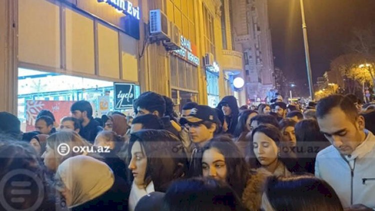    “Sahil” metrostansiyasına girişdə izdiham var - FOTO   