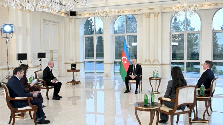    İlham Əliyev yerli televiziya kanallarına müsahibə verdi - Video   