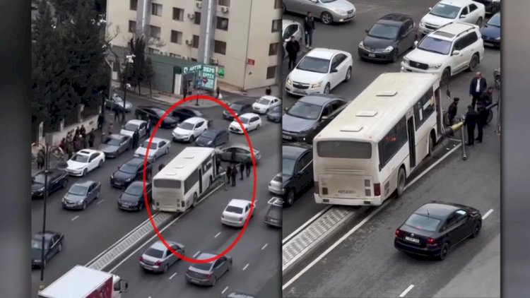    29 saylı avtobus işıq dirəyinə çırpıldı -   ANBAAN GÖRÜNTÜ