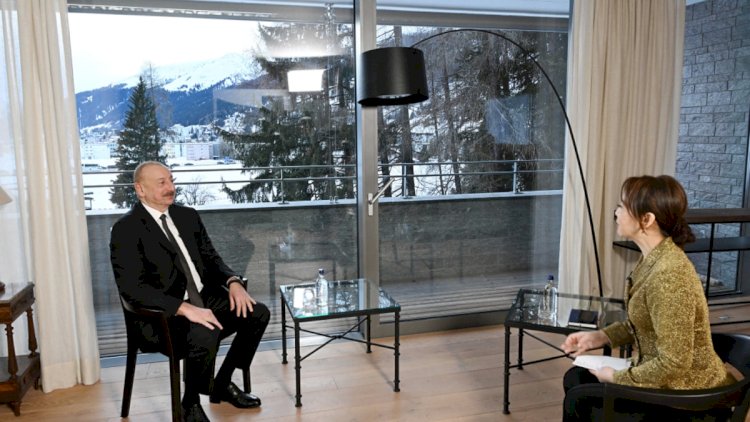    İlham Əliyev Davosda Çinin CGTN telekanalına müsahibə verdi   