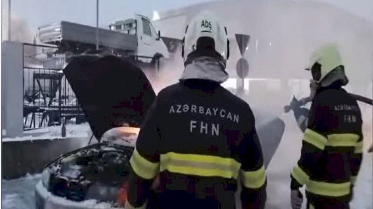    Bakı-Sumqayıt yolunda BMW yanıb - VİDEO   