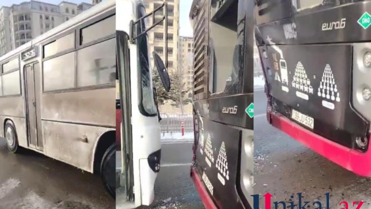    “BakuBus”un avtobusu qəzaya düşdü - VİDEO   