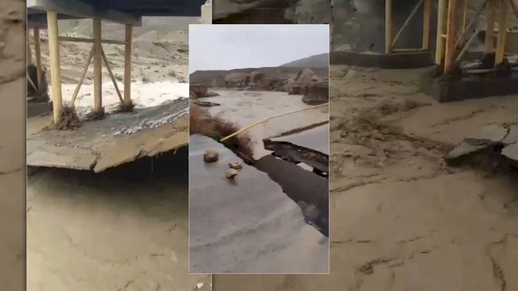    Qaradağda körpünü sel apardı, giriş-çıxış dayandı -   ALTERNATİV YOL ÇƏKİLİR