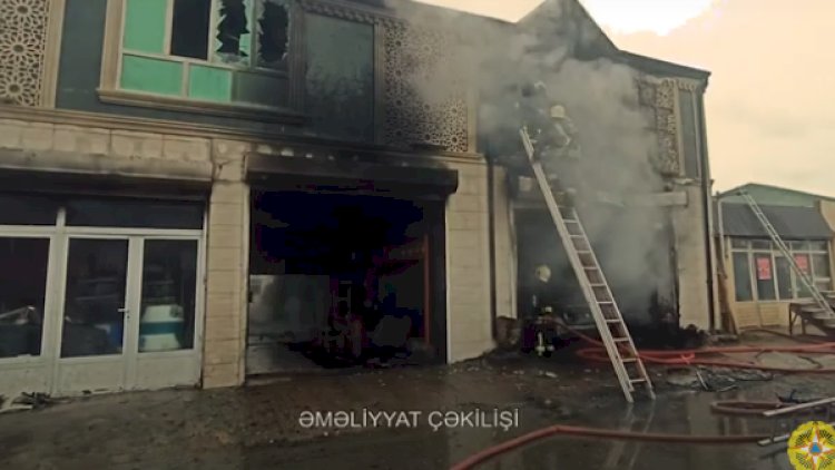    Zabratda avtomobil təmiri sexindəki yanğın söndürüldü - Video   