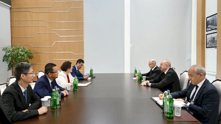    İlham Əliyev Mingəçevirdə Çen Qianqı qəbul etdi   