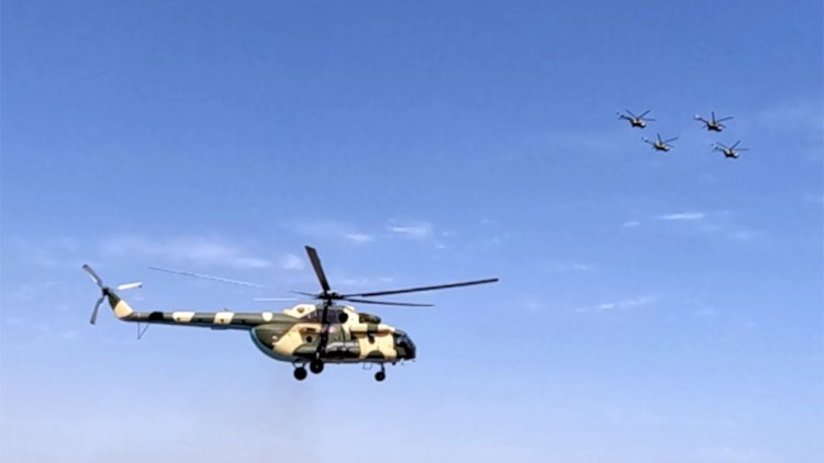   Hərbi helikopterlərimiz havaya qalxdı - VİDEO   