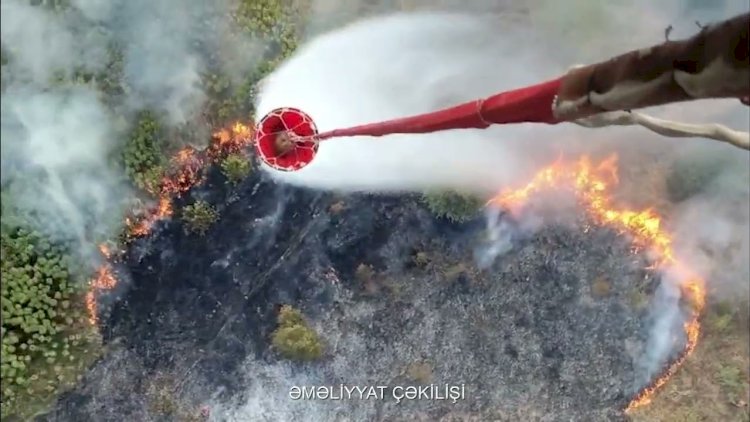    Xocavənd və Ağdərədə yanğının söndürülməsinə aviasiya cəlb olundu - Video   