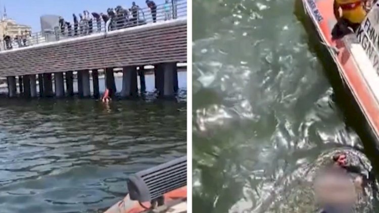    Bulvarda dənizdə batan qadını dalğıclar xilas etdi - Video   