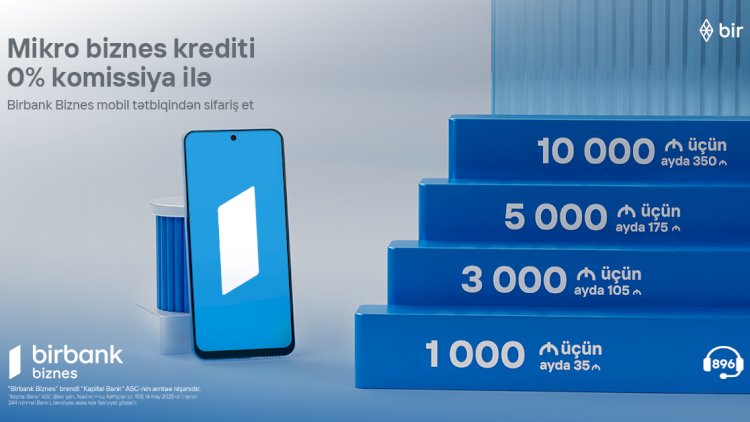    10 000 AZN kredit götür, aylıq cəmi 350 manat ödə – Birbank Biznes-dən sərfəli kredit kampaniyası   