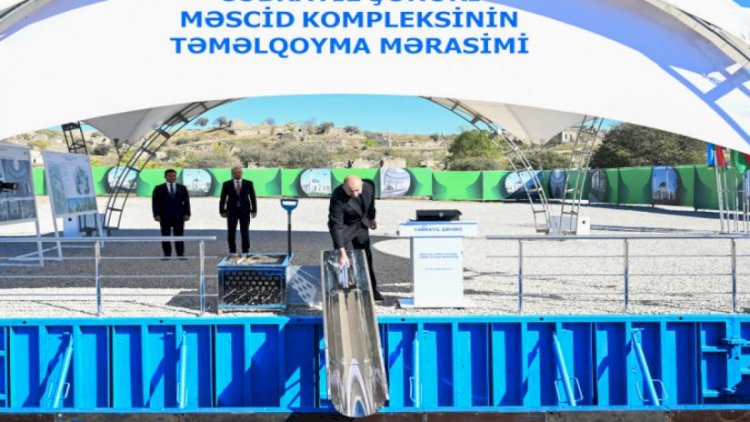    İlham Əliyev Cəbrayıl şəhər məscidinin təməlini qoydu   