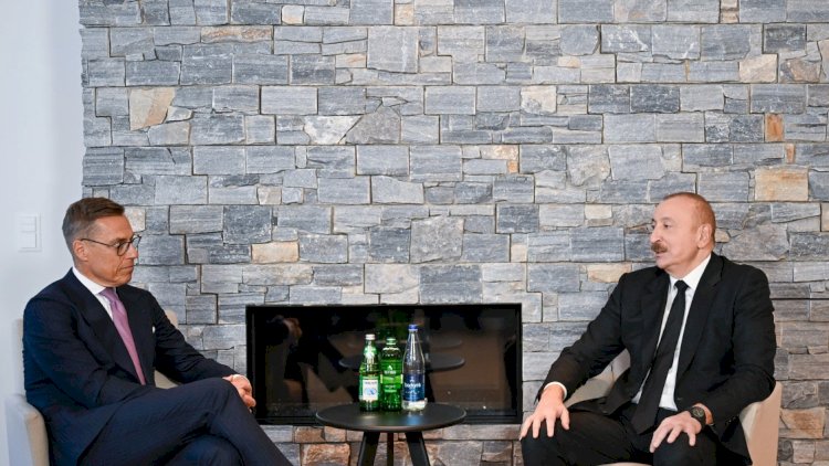    Prezident İlham Əliyev Davosda Finlandiya prezidenti ilə görüşdü - Fotolar   