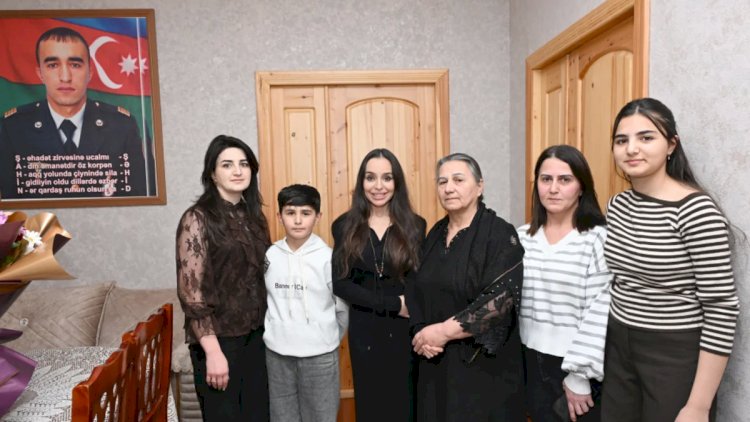    Leyla Əliyeva Vətən Müharibəsi Qəhrəmanının ailəsinə baş çəkdi   