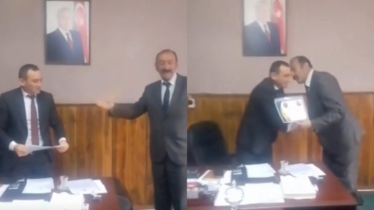    Bir məmuru heç düşməni də belə biabır edə bilməzdi: Guya mükafat alır -   VİDEO
