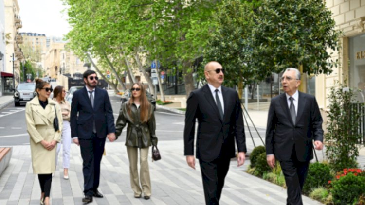    Prezident Bakının İslam Səfərli küçəsinin yenidənqurmadan sonra açılışında iştirak etdi   