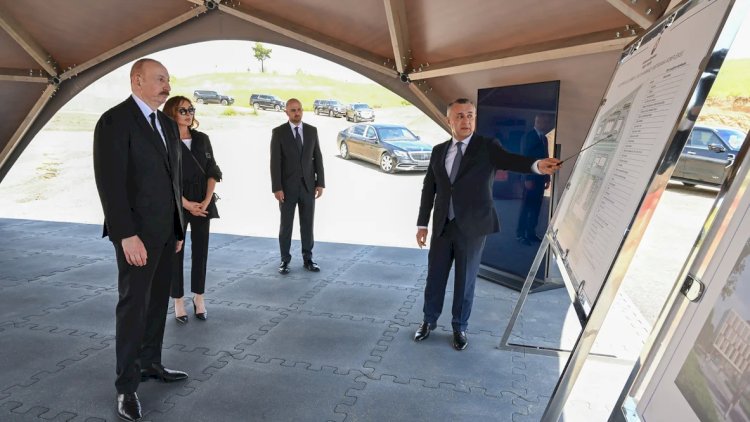    Prezident və birinci xanım Cəbrayılda xəstəxananın tikintisi ilə tanış olublar   - FOTOLAR