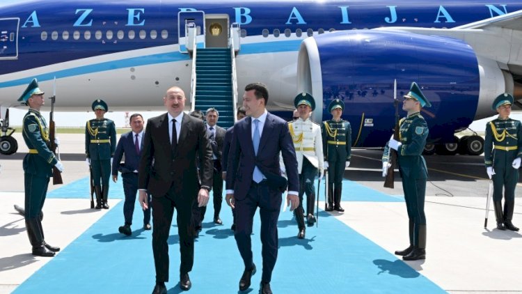    Prezident İlham Əliyev Qazaxıstana getdi   