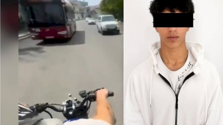    Təhlükəli motosiklet sürücüsünü polis saxladı   