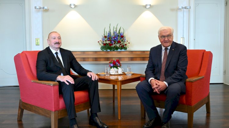    Prezident Əliyev Ştaynmayerlə görüş keçirir   