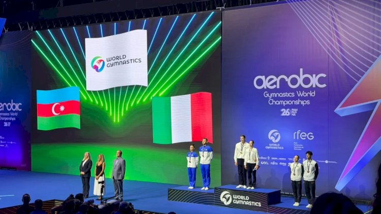    Gimnastlarımız dünya çempionatında gümüş medal qazandılar - FOTO   