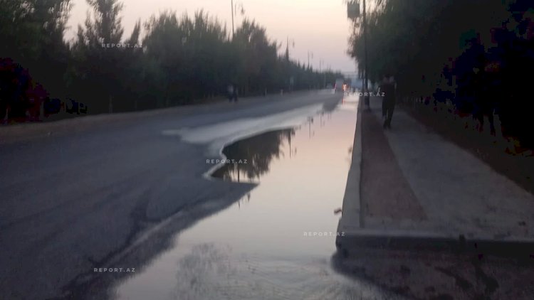    Cəlilabadda içməli su xəttində qəza oldu, yolu su basdı   