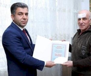    Ruslan Əliyev zərəçəkmiş Ağamirzə Vəliyevi ziyarət etdi   