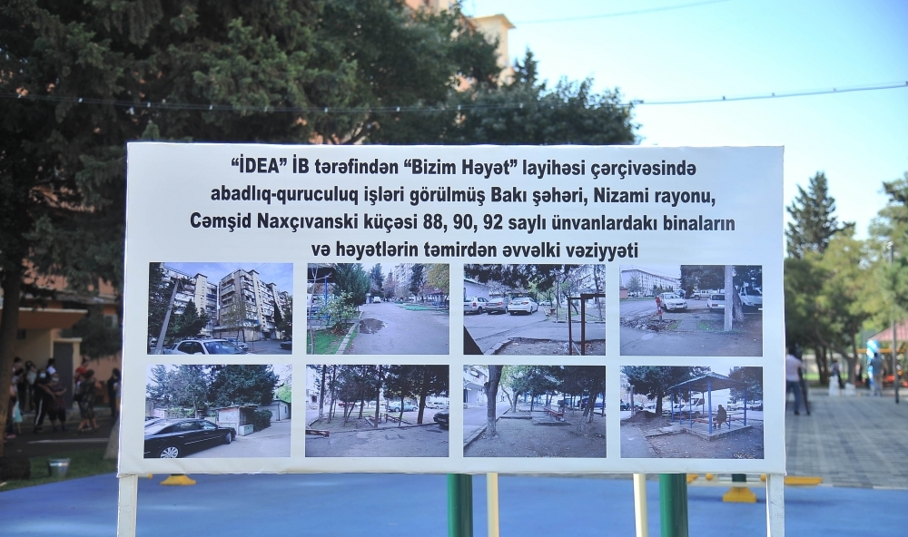 Paytaxtda daha bir həyət abadlaşdırıldı - Foto Paytaxtda daha bir həyət abadlaşdırıldı - Foto